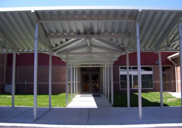 Mitchell Metals aluminum gabled canopy project